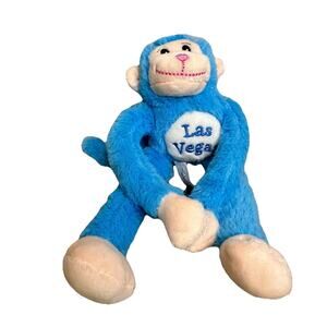 Las Vegas Hanging Monkey Plush Toy Blue Stuffed Soft Cute